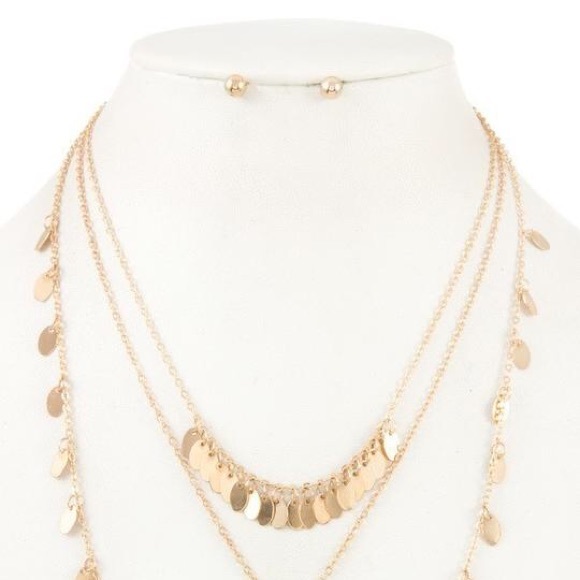Multi Row Dangle Necklace Set - Picture 2 of 3